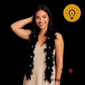 BOA PLUMAS NEGRA LUMINOSA x 1